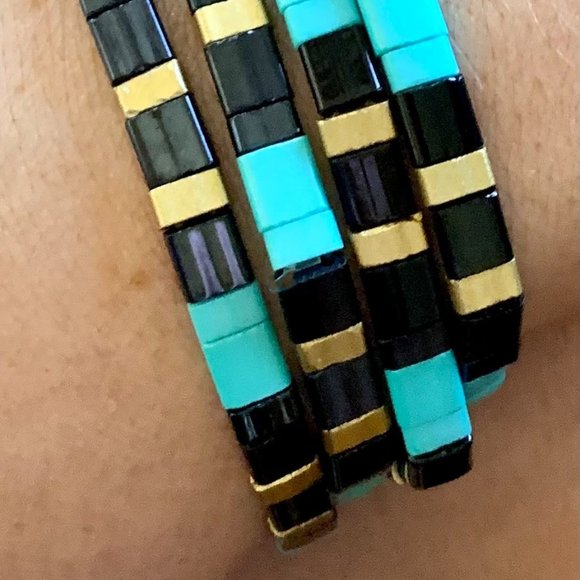 Handmade Friendship Miyuki Tila Glass Beaded Elastic Stretch Bracelets 6 Styles - Picture 6 of 14